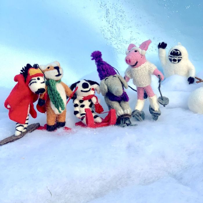 Felt So Good Handmade Felt Felix The Skiing Fox Hanging Christmas Decoration