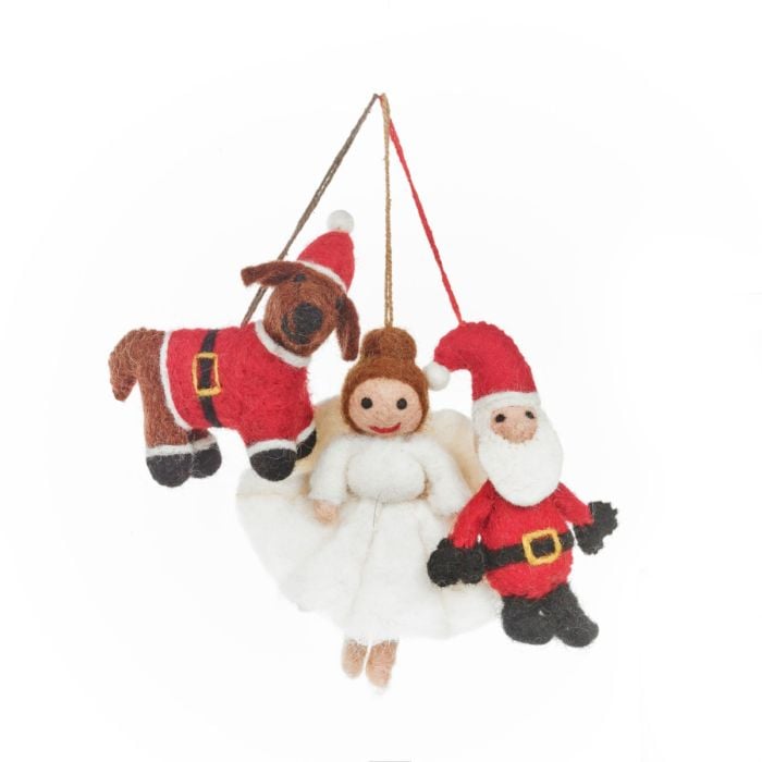 felt so good Handmade Felt Festive Favourites (Set of 3) Hanging Decorations