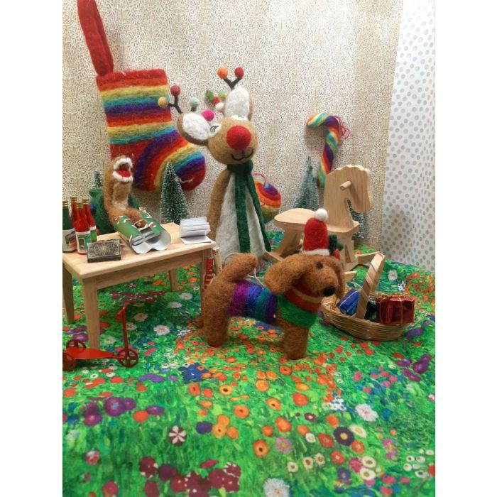 Felt So Good Handmade Felt Festive Rainbow Dog LGBT Pride Christmas Tree Decoration