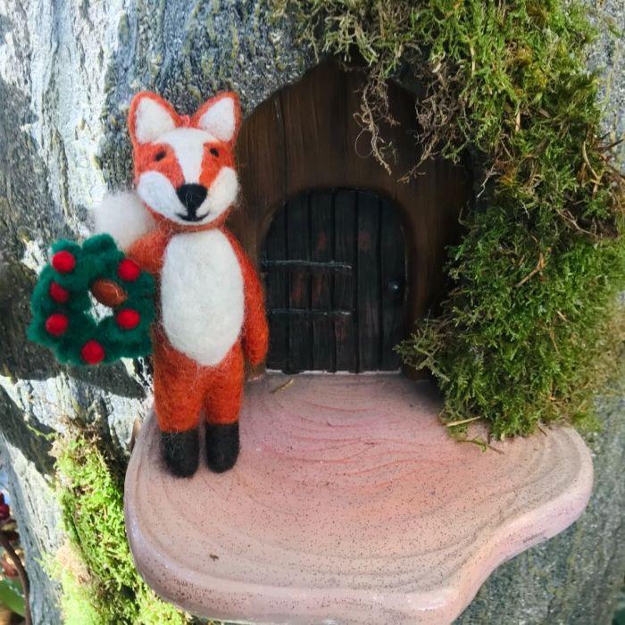 Felt So Good Handmade Felt Finley The Festive Fox Hanging Decoration