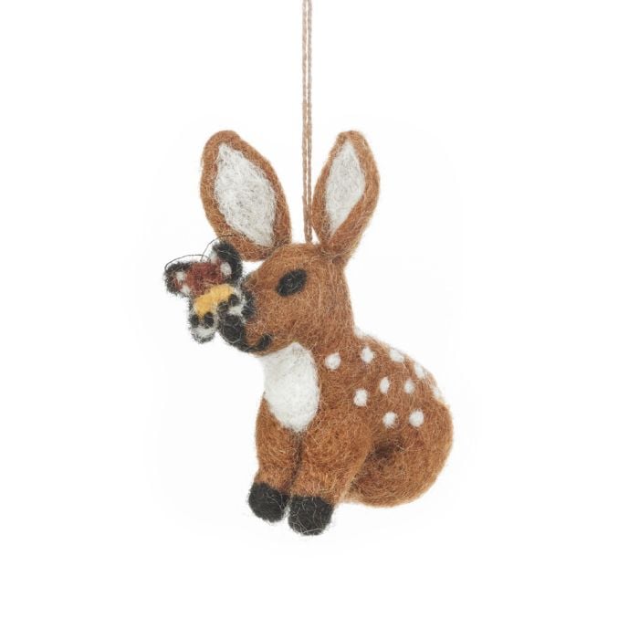 felt so good Handmade Felt Flora the Fawn Hanging Woodland Decoration