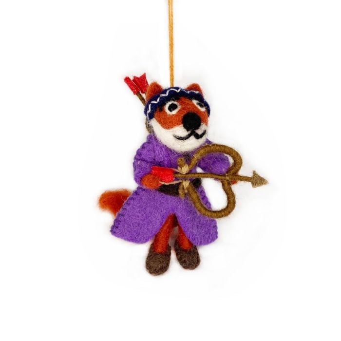 Felt So Good Handmade Felt Fox Maid Marion Hanging Decoration