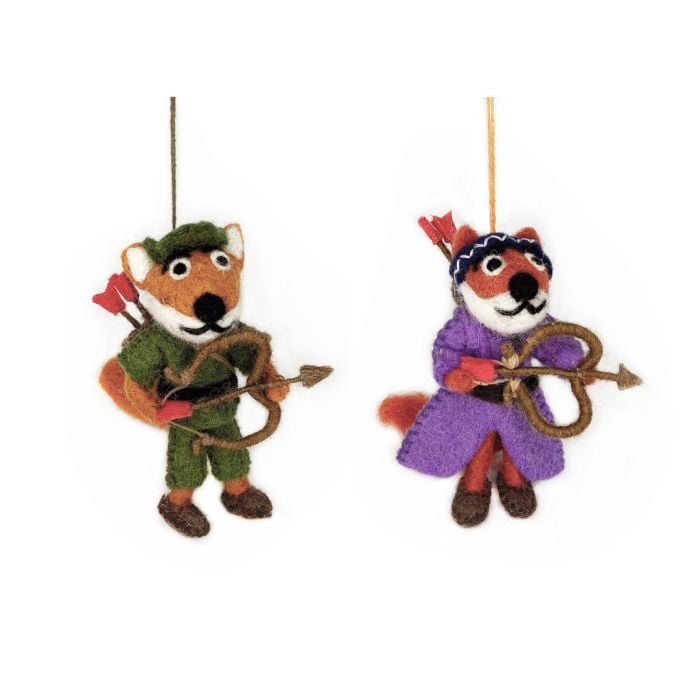 Felt So Good Handmade Felt Fox Robin Hood Hanging Decoration
