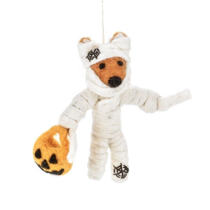 felt so good Handmade Felt Foxy Mummy Hanging Halloween Decoration