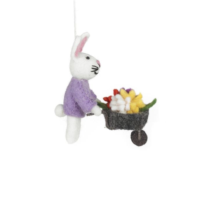 Felt So Good Handmade Felt Francesca The Floral Bunny Easter Hanging Decoration