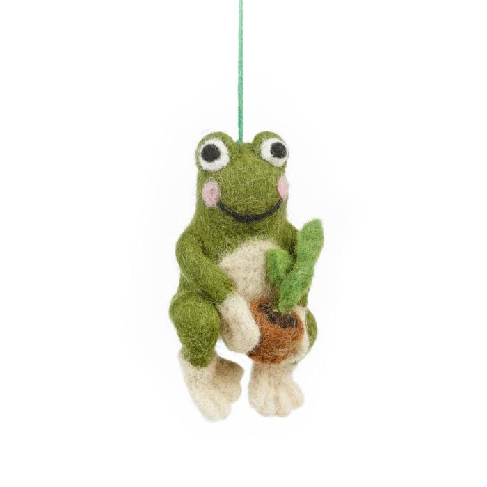 felt so good Handmade Felt Frederick the Frog Hanging Decoration
