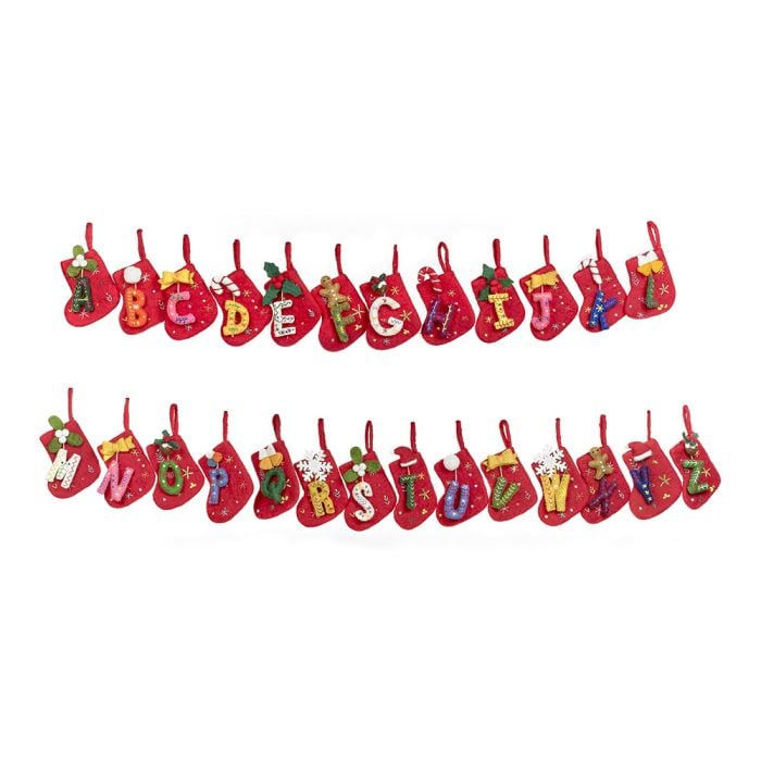 Felt So Good Handmade Felt Funky Mini Alphabet Stockings