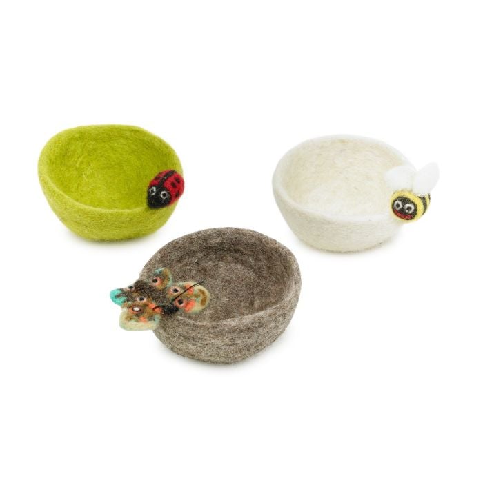Felt So Good Handmade Felt Garden Bugs Trinket Dish Home Decoration