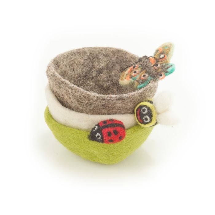 felt so good Handmade Felt Garden Bugs Trinket Dish Home Decoration