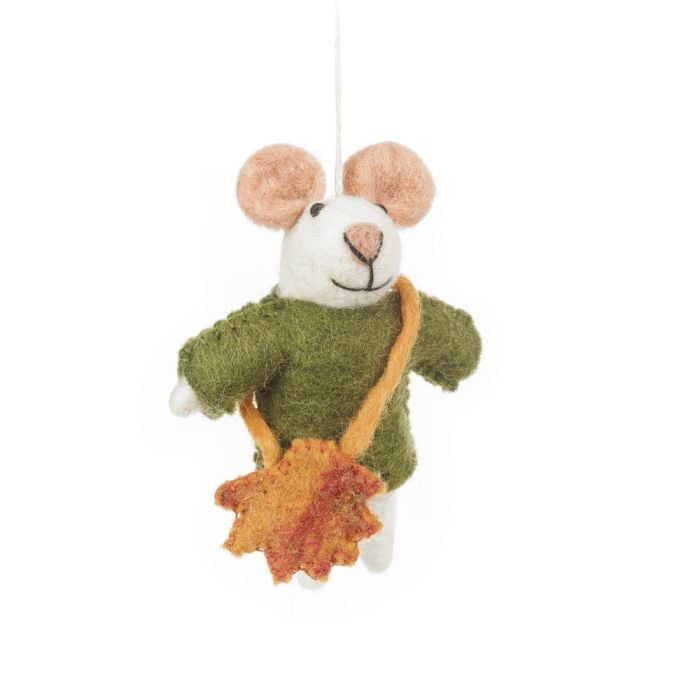 felt so good Handmade Felt George the Mouse Hanging Autumnal Woodland Decoration