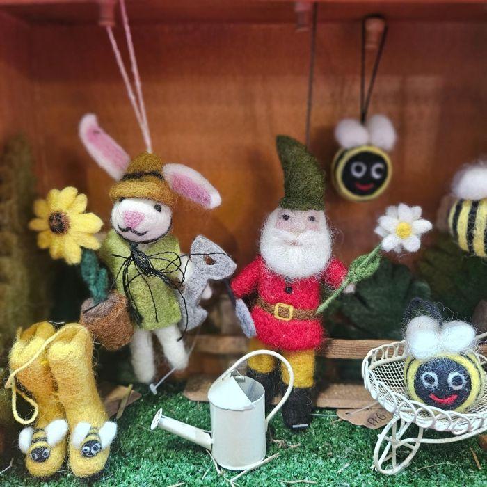 Felt So Good Handmade Felt Gilbert The Garden Gnome Hanging Decoration