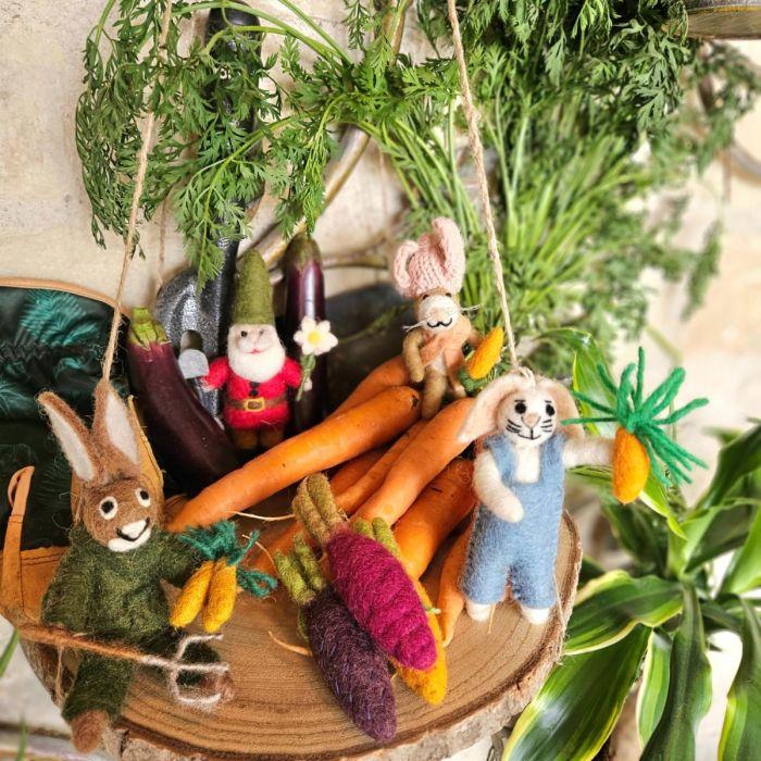 Felt So Good Handmade Felt Gilbert The Garden Gnome Hanging Decoration