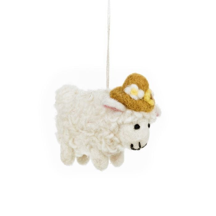 felt so good Handmade Felt Gloria the Sheep Hanging Easter Lamb Decoration