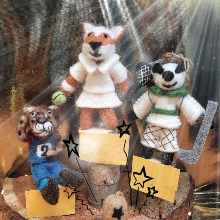 Felt So Good Handmade Felt Golfing Badger Hanging Decoration