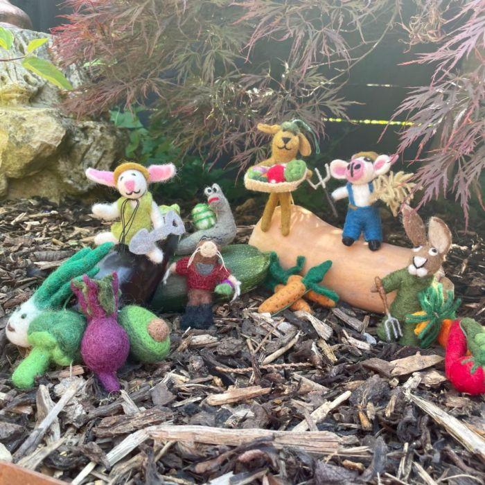 Felt So Good Handmade Felt Gordon The Gardening Hare Hanging Decoration