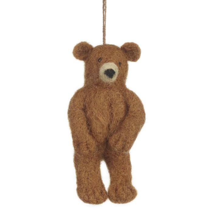 Felt So Good Handmade Felt Grizzly Bear Hanging Felt Decoration