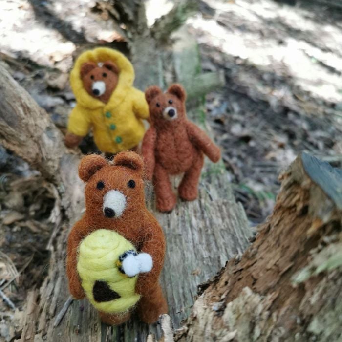 felt so good Handmade Felt Grizzly Bear Hanging Felt Decoration