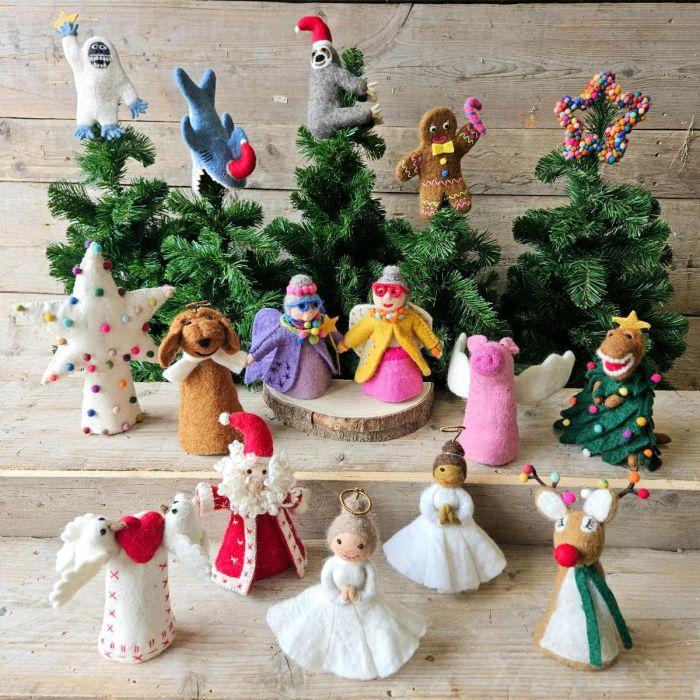 Felt So Good Handmade Felt Groovy Gingerbread Man Christmas Tree Topper