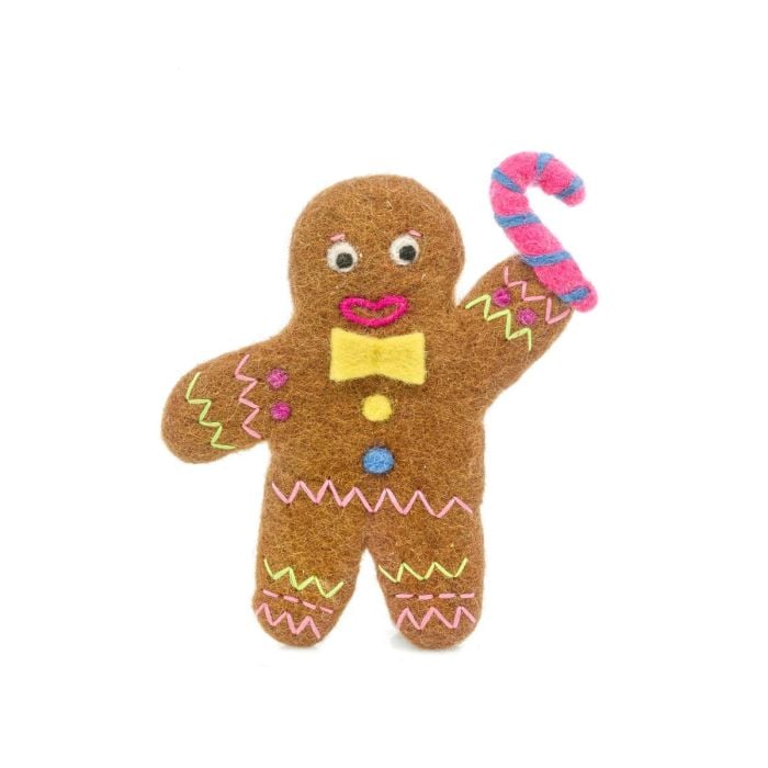felt so good Handmade Felt Groovy Gingerbread Man Christmas Tree Topper
