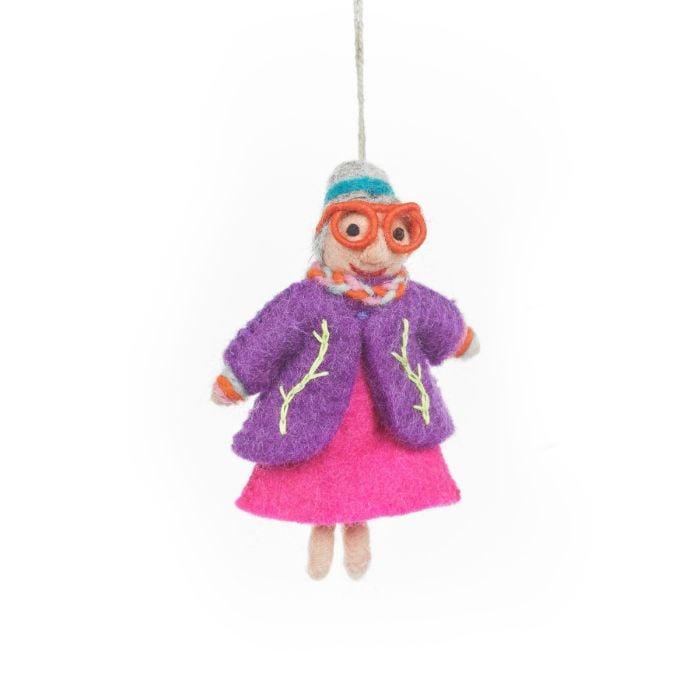 Felt So Good Handmade Felt Groovy Grannies Hanging Decoration
