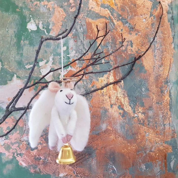 Felt So Good Handmade Felt Hanging Angelica Mouse Christmas Tree Decoration