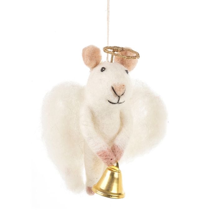 felt so good Handmade Felt Hanging Angelica Mouse Christmas Tree Decoration