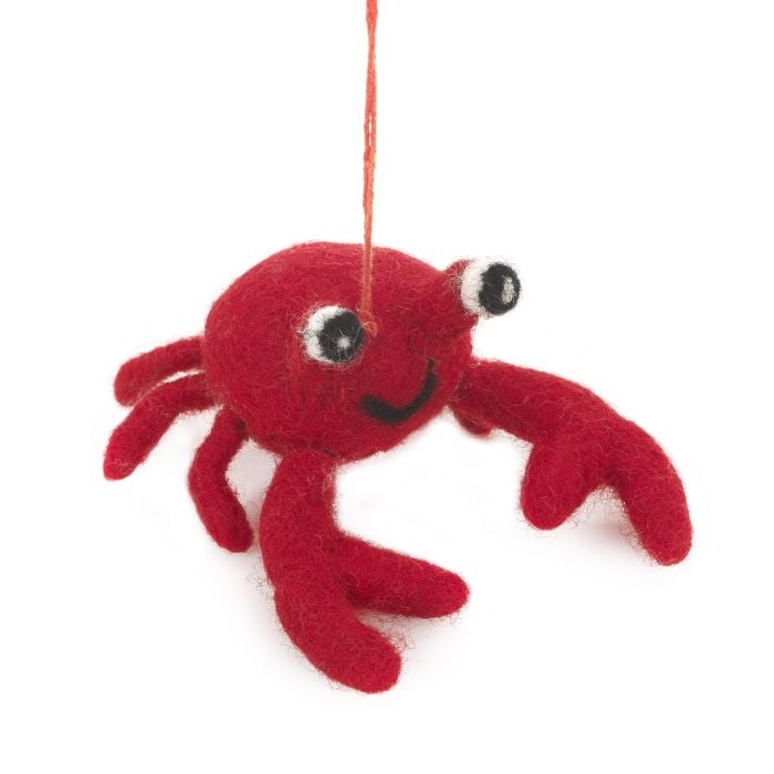 felt so good Handmade Felt Hanging Sebastian Crab Biodegradable Felt Decoration