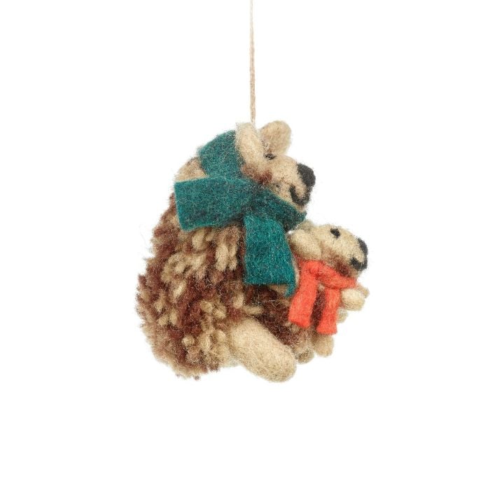 Felt So Good Handmade Felt Hanging Snuggly Hedgehogs Woodland Decoration