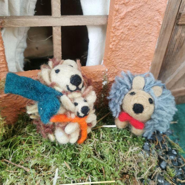 Felt So Good Handmade Felt Hanging Snuggly Hedgehogs Woodland Decoration