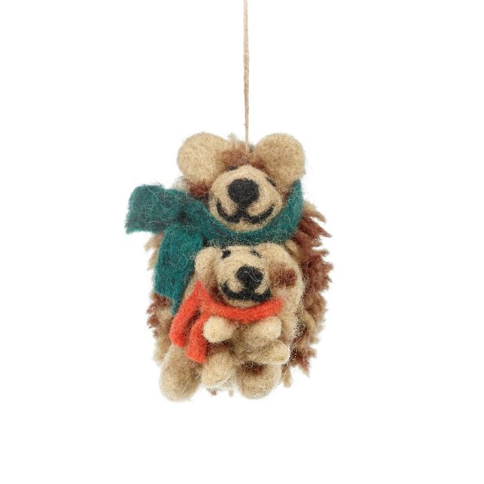 felt so good Handmade Felt Hanging Snuggly Hedgehogs Woodland Decoration