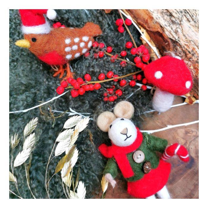Felt So Good Handmade Felt Hanging Toadstools Set Of 3 Autumnal Woodland Decorations