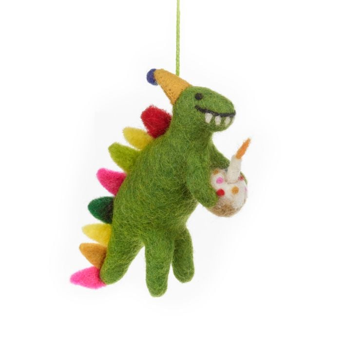 felt so good Handmade Felt Happy Birthday Dino Hanging Present Party Decoration