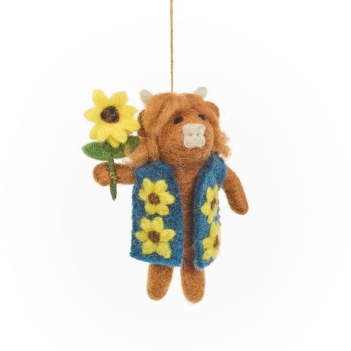 felt so good Handmade Felt Harrison the Highland Cow Hanging Decoration