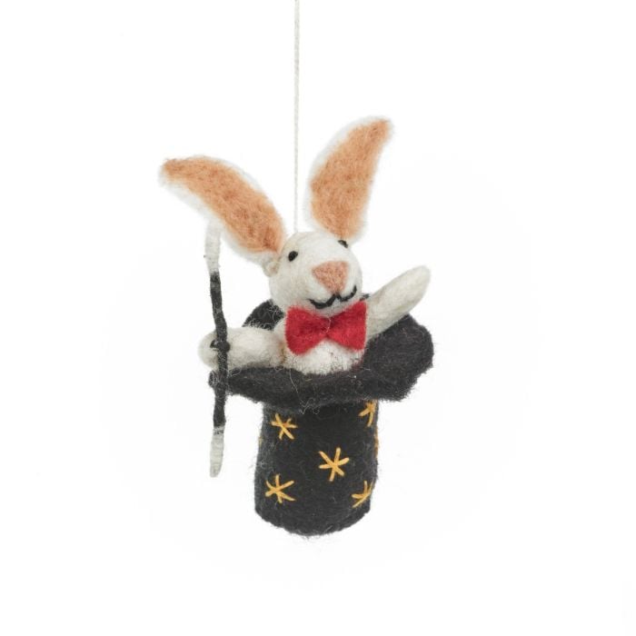 felt so good Handmade Felt Hat-trick Rabbit Magician Bunny Hanging Decoration
