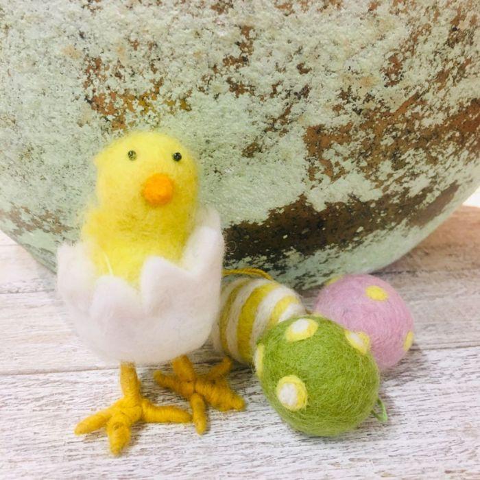 Felt So Good Handmade Felt Hatching Chick Standing Easter Felt Decoration
