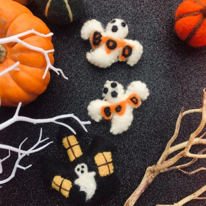 Felt So Good Handmade Felt Haunted House Hanging Halloween Decoration