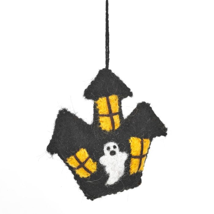felt so good Handmade Felt Haunted House Hanging Halloween Decoration