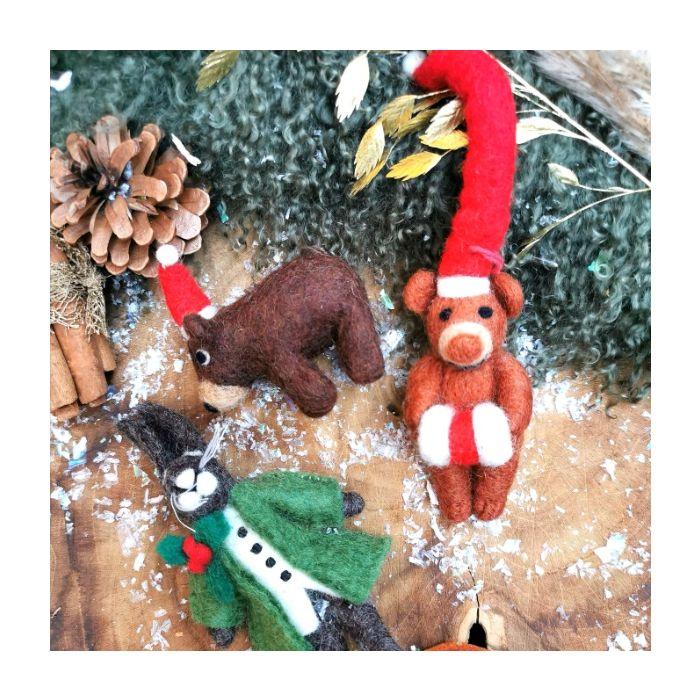 Felt So Good Handmade Felt Hector Christmas Hare Hanging Decoration