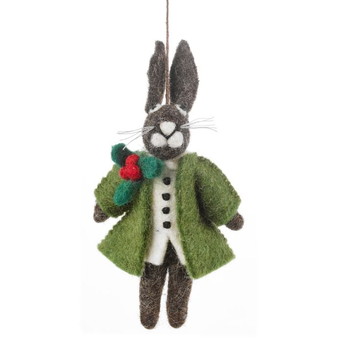 felt so good Handmade Felt Hector Christmas Hare Hanging Decoration