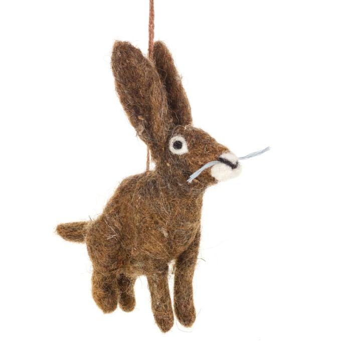 felt so good Handmade Felt Herbert the Hare Hanging Decoration