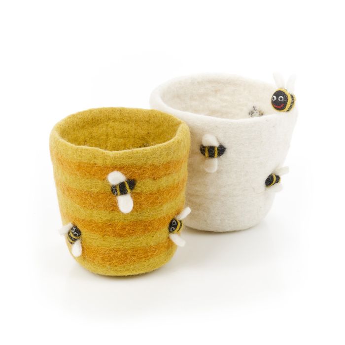 Felt So Good Handmade Felt Honey Bee Plant Pot Home Decoration