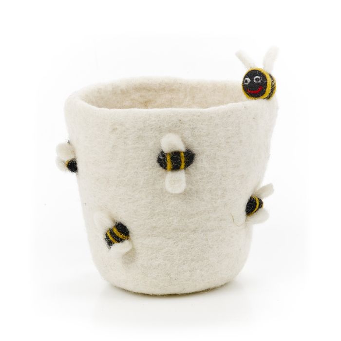 Felt So Good Handmade Felt Honey Bee Plant Pot Home Decoration
