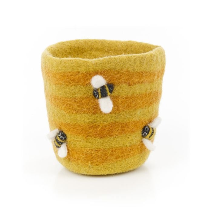 Felt So Good Handmade Felt Honey Bee Plant Pot Home Decoration