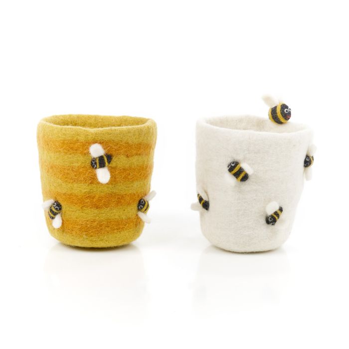 felt so good Handmade Felt Honey Bee Plant Pot Home Decoration