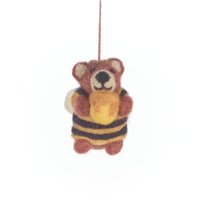Felt So Good Handmade Felt Howie Honey Bee Bear Hanging Decoration