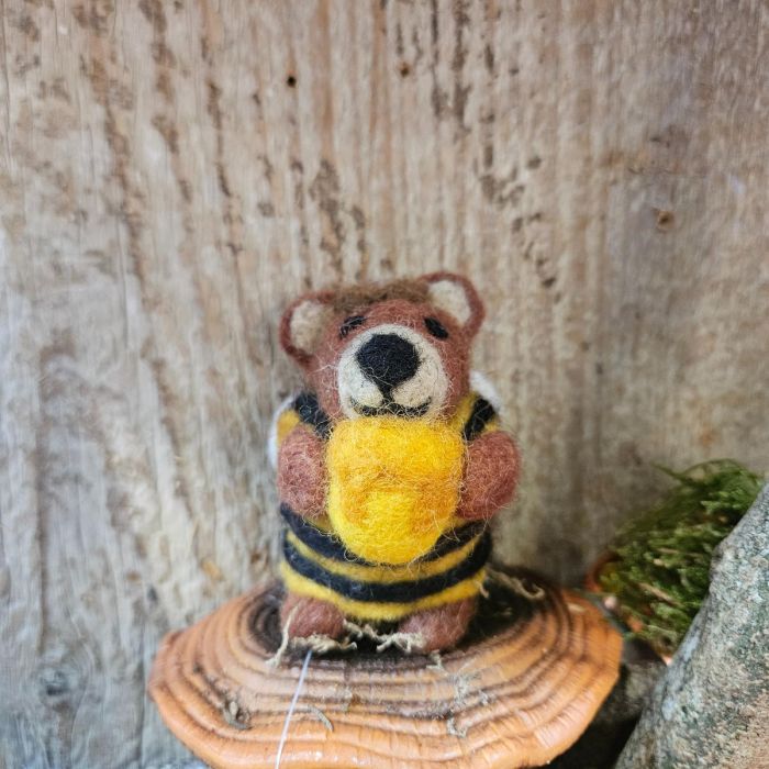 Felt So Good Handmade Felt Howie Honey Bee Bear Hanging Decoration