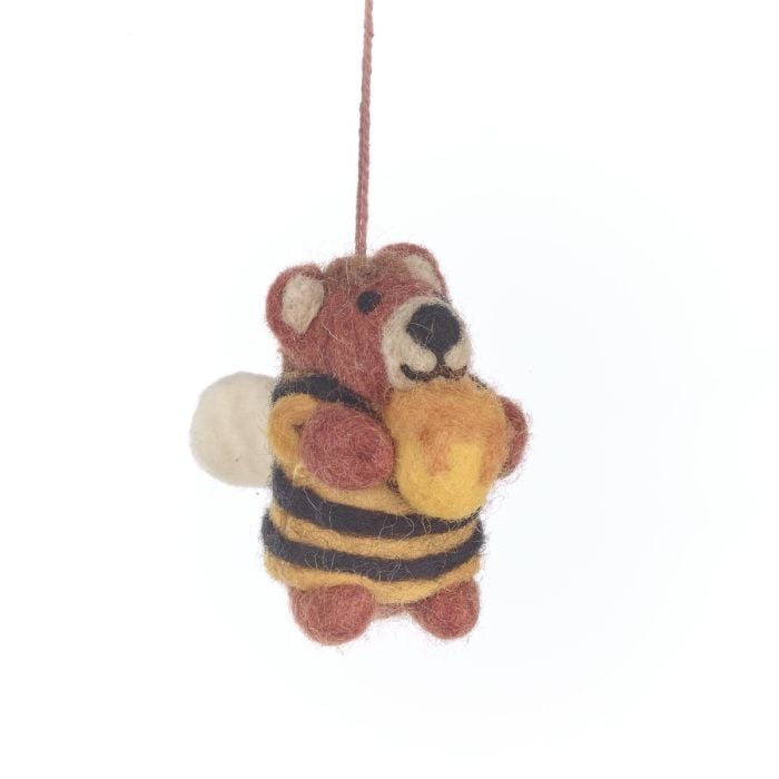 felt so good Handmade Felt Howie Honey Bee Bear Hanging Decoration