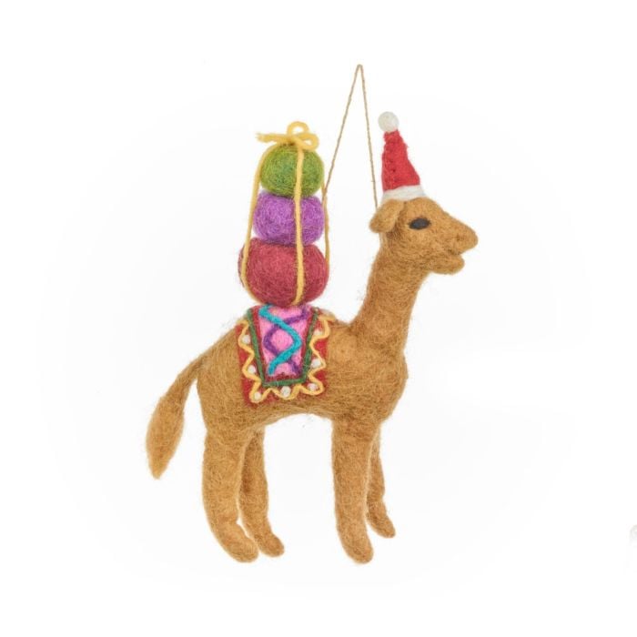 Felt So Good Handmade Felt Humphrey The Christmas Camel Hanging Decoration