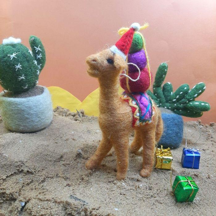 Felt So Good Handmade Felt Humphrey The Christmas Camel Hanging Decoration