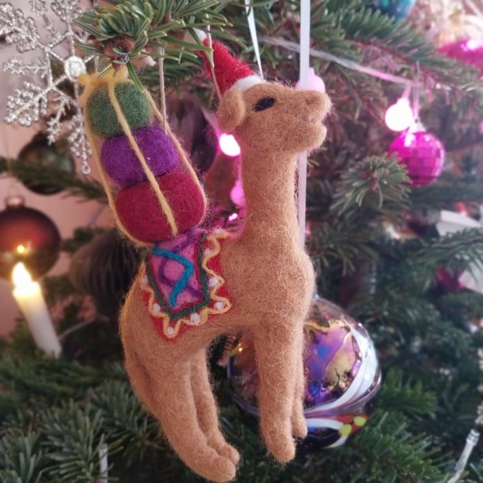 Felt So Good Handmade Felt Humphrey The Christmas Camel Hanging Decoration